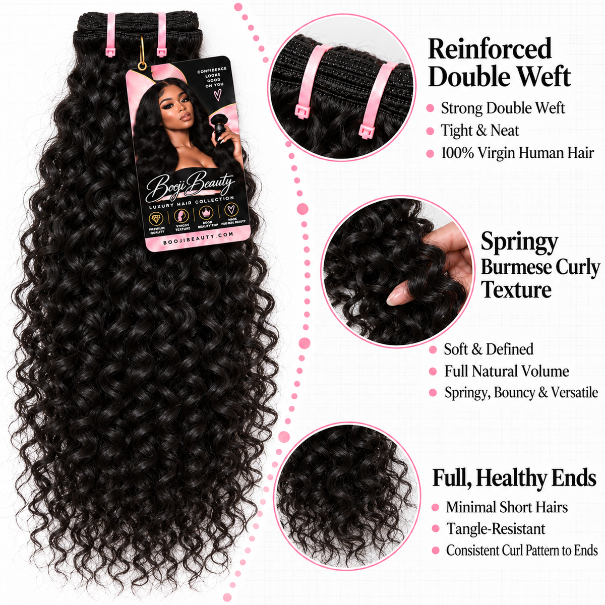 Booji Burmese Curly - Hair Bundle