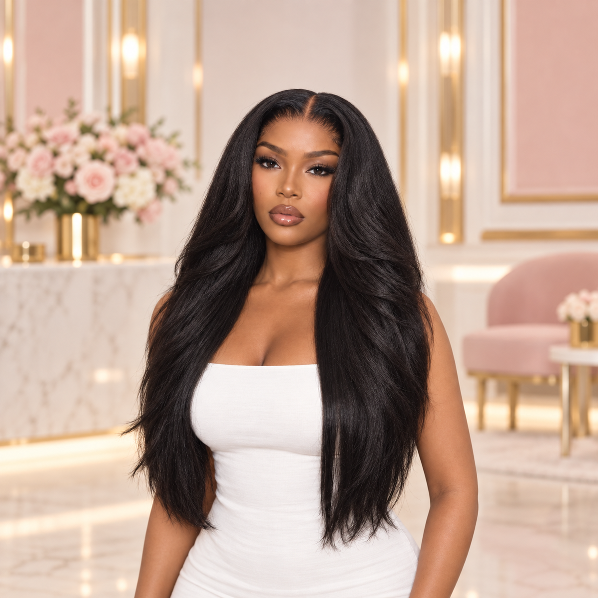 Klassy Yaki Straight – Custom HD Lace Wig