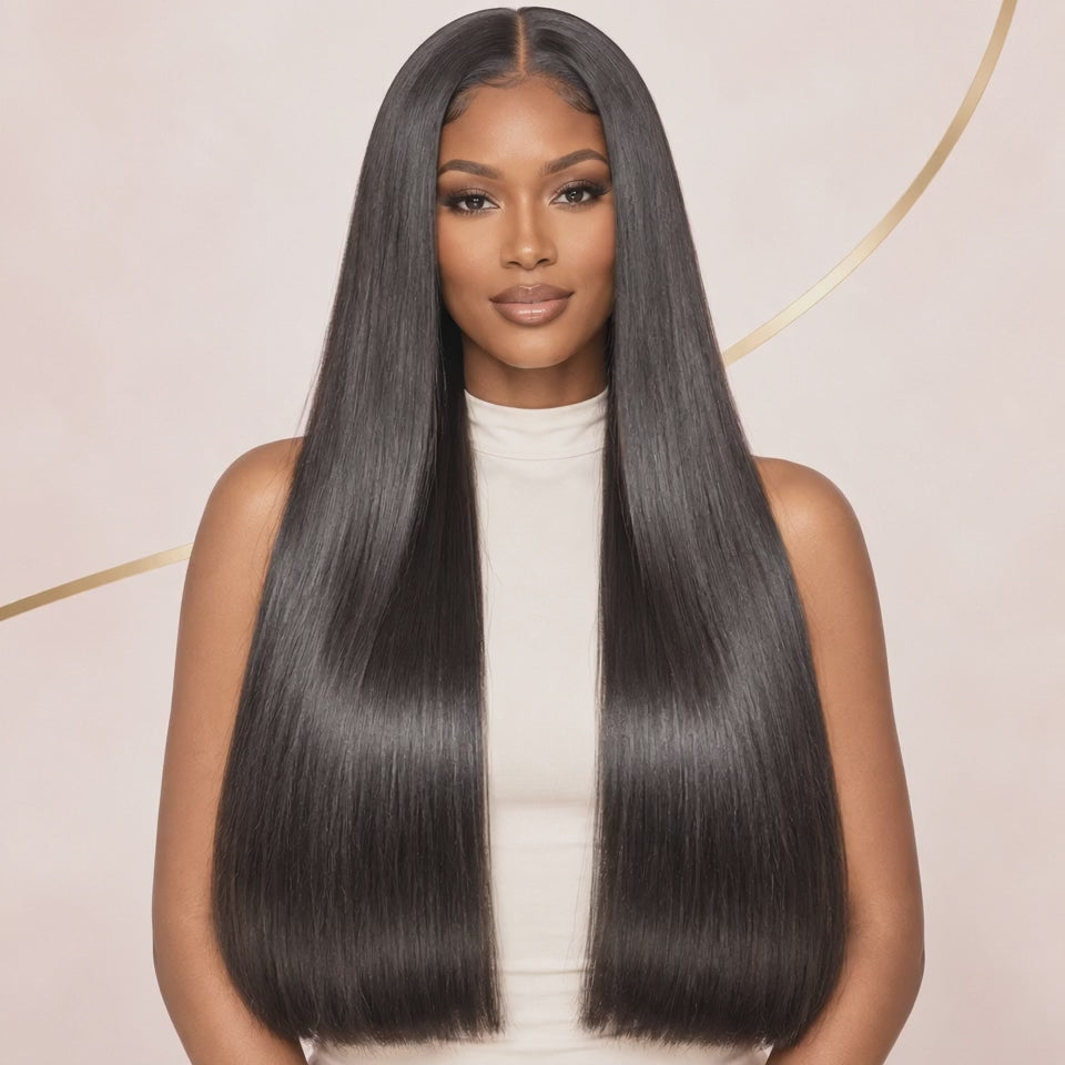 Sultry Bone Straight – Super Double Drawn- Hair Bundle